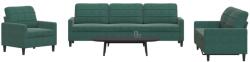 vidaXL Set de canapele cu perne, 4 piese, verde închis, catifea GartenMobel Dekor (3278443) Canapea