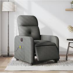 vidaXL Fotoliu electric de masaj rabatabil, gri închis, textil GartenMobel Dekor (3206787)
