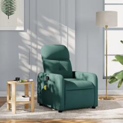 vidaXL Fotoliu de masaj rabatabil, verde închis, material textil GartenMobel Dekor (374212)