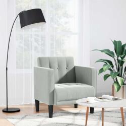 vidaXL Canapea scaun cu cotiere, gri deschis, 53 cm, catifea GartenMobel Dekor (4100553)