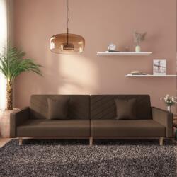 vidaXL Canapea extensibila cu 2 locuri, 2 perne, maro, textil GartenMobel Dekor (375903) Canapea