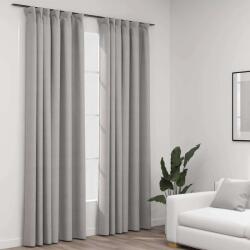 vidaXL Perdele opace aspect panza, carlige, 2 buc. gri, 140x225 cm GartenMobel Dekor (321173)