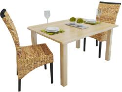 vidaXL Scaune de bucatarie, 2 buc. , abaca & lemn masiv de mango GartenMobel Dekor (243233)