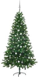 vidaXL Brad Craciun pre-iluminat artificial set globuri, verde, 180 cm GartenMobel Dekor (3077727)