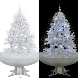 vidaXL Brad de Craciun cu ninsoare si baza umbrela, alb, 140 cm GartenMobel Dekor (284334)