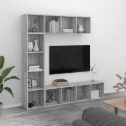 vidaXL Set dulap TV/carti, 3 piese, sonoma gri, 180x30x180 cm GartenMobel Dekor (3152714) Biblioteca