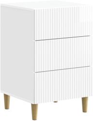 vidaXL Noptiera alb lucios cu 3 sertare, 43 x 41 x 66, 5 cm, vidaXL (894559)