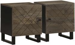 vidaXL Noptiere, 2 buc. , negru, 40x33x46 cm, lemn masiv de mango GartenMobel Dekor (4017681)