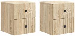 vidaXL Set 2 noptiere suspendate cu 4 sertare, stejar sonoma, 33 x 34, 5 x 40 cm (898130)