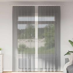 vidaXL Perdele Voile cu buzunare pentru bare 2 buc gri închis GartenMobel Dekor (4102185)
