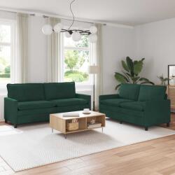 vidaXL Set de canapea 2 pcs Verde închis Catifea GartenMobel Dekor (3417147) Canapea