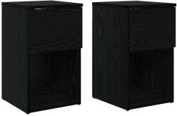 vidaXL Dulap de pat 2 pcs Stejar Negru 29 x 31, 5 x 49 cm GartenMobel Dekor (8001100)