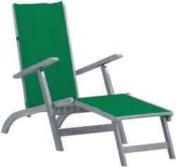 vidaXL Sezlong exterior, suport picioare si perna, lemn masiv acacia GartenMobel Dekor (3064034)