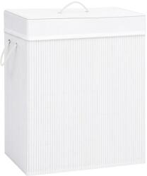 vidaXL Cos de rufe din bambus cu o sectiune, alb, 83 L GartenMobel Dekor (320752)
