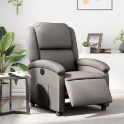 vidaXL Fotoliu rabatabil electric, gri, piele naturala GartenMobel Dekor (3204257)