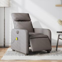 vidaXL Fotoliu electric de masaj rabatabil, gri taupe, textil GartenMobel Dekor (3206697)