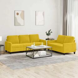 vidaXL Set de canapele cu perne, 2 piese, galben, catifea GartenMobel Dekor (3201522) Canapea