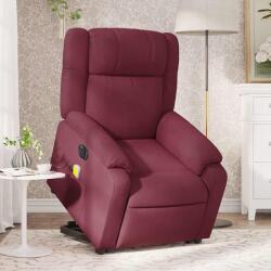 vidaXL Fotoliu de masaj electric rabatabil cu ridicare rosu vin textil GartenMobel Dekor (3205241)