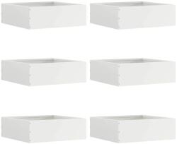 vidaXL Margine pentru gazon 6 pcs Alb 40 x 40 x 13 cm Otel GartenMobel Dekor (874705)