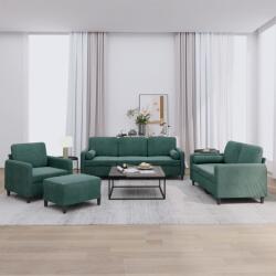 vidaXL Set canapea cu perne, 4 piese, verde închis, catifea GartenMobel Dekor (3201966) Canapea