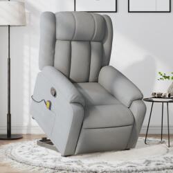 vidaXL Fotoliu de masaj rabatabil cu ridicare, gri deschis, textil GartenMobel Dekor (3205328)