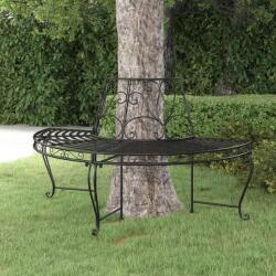 vidaXL Banca circulara de copac, negru, Ø160 cm, otel GartenMobel Dekor (318824)