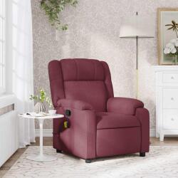 vidaXL Fotoliu de masaj rabatabil, rosu vin, material textil GartenMobel Dekor (373551)
