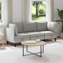 vidaXL Set de mobilier pentru living 3 pcs Gri deschis Tesatura GartenMobel Dekor (3413798) Canapea