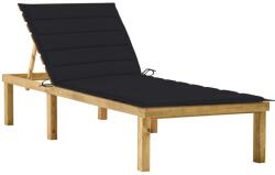 vidaXL Sezlong cu perna neagra, lemn de pin tratat GartenMobel Dekor (3065856)
