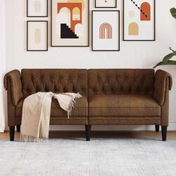 vidaXL Canapea Chesterfield cu 2 locuri, maro, material textil GartenMobel Dekor (372555) Canapea