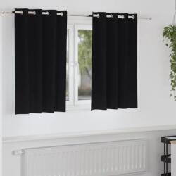 vidaXL Perdele Opaque cu Inel 2 pcs Negru 140 x 140 cm Poliester GartenMobel Dekor (4107318)