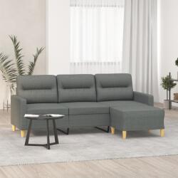 vidaXL Canapea cu 3 locuri si taburet, gri închis, 180 cm, textil GartenMobel Dekor (3201074) Canapea