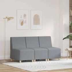 vidaXL Unitate Sofa Modulara Fara Brate 3 pcs Gri deschis GartenMobel Dekor (3399792) Canapea