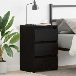 vidaXL Noptiera cu 3 sertare stejar negru 40 x 35 x 62, 5 cm din lemn compozit (862613)