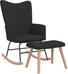 vidaXL Scaun balansoar cu taburet, negru, textil GartenMobel Dekor (328024) Balansoar