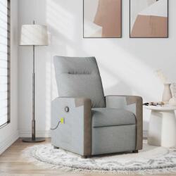 vidaXL Fotoliu de masaj rabatabil, gri deschis, textil GartenMobel Dekor (4104844)