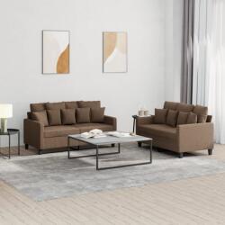 vidaXL Set de canapele cu perne, 2 piese, maro, textil GartenMobel Dekor (3201651) Canapea