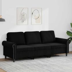 vidaXL Canapea cu 3 locuri, Negru, 180 cm, catifea GartenMobel Dekor (359544) Canapea