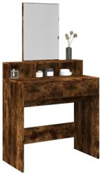 vidaXL Masa de toaleta cu oglinda, stejar fumuriu, 80x41x144, 5 cm GartenMobel Dekor (848175)