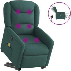 vidaXL Fotoliu electric masaj rabatabil / ridicare verde închis textil GartenMobel Dekor (3303230)