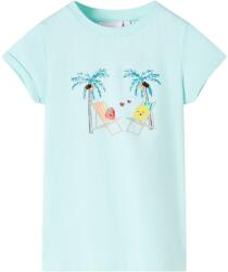 vidaXL Tricou pentru copii, turcoaz deschis, 128 GartenMobel Dekor (11022)