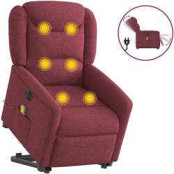 vidaXL Fotoliu de masaj electric rabatabil cu ridicare rosu vin textil GartenMobel Dekor (3303227)