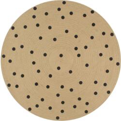 vidaXL Covor manual cu imprimeu buline, 120 cm, iuta GartenMobel Dekor (133687) Covor