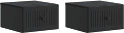 vidaXL Set 2 noptiere suspendate negre, cu sertar, 33 x 34, 5 x 20 cm (897918)