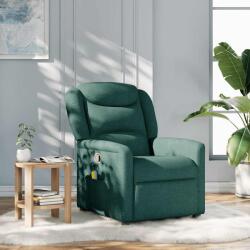 vidaXL Fotoliu de masaj rabatabil, verde închis, material textil GartenMobel Dekor (4015612)
