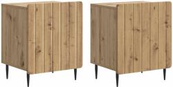 vidaXL Set 2 noptiere dormitor stejar artizanal cu usa, 43 x 34, 5 x 52 cm (894354)
