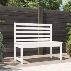 vidaXL Banca de gradina, alb, 109 cm, lemn masiv de pin GartenMobel Dekor (824033)