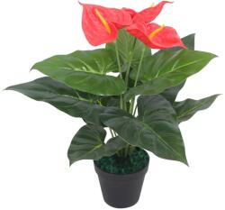 vidaXL Planta artificiala Anthurium cu ghiveci, 45 cm, rosu si galben GartenMobel Dekor (244446)