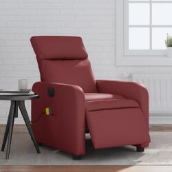 vidaXL Fotoliu de masaj electric rabatabil, rosu vin, piele ecologica GartenMobel Dekor (3206746)