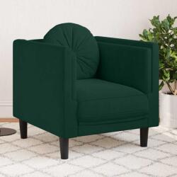 vidaXL Fotoliu canapea cu perna, verde închis, catifea GartenMobel Dekor (372624) Canapea